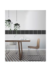 queence, queence Fliesenaufkleber &raquo;Unifarben&laquo; Stickerfliesen, selbstklebend, Sticker, 12er Set, dunkelgrau, Dekorfolie, B/H/T: 15 cm x 15 cm x 0,1 cm