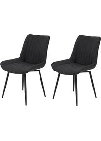 Hela, Hela Drehstuhl &raquo;Vierfussstuhl BERGEN&laquo; (Set) 2 Stk.Esszimmerstuhl, XL-Sitzbreite, 360&deg; drehbar, anthrazit, schwarz, Metall, Polyester, Stoff, B/H