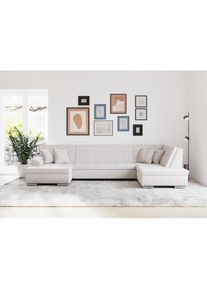 DOMO collection, DOMO collection Wohnlandschaft &raquo;Treviso incl. Zierkissen, moderne Steppung, XXL: B/T/H: 364/201/83 cm&laquo; wahlweise mit Bettfunktion, in