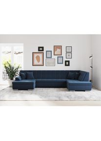 DOMO collection, DOMO collection Wohnlandschaft &raquo;Treviso incl. Zierkissen, moderne Steppung, XXL: B/T/H: 364/201/83 cm&laquo; wahlweise mit Bettfunktion, in