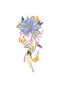 W. Reuter & Sohn - Plauener Spitze, Fensterbild &raquo;Fensterbild "Hibiskusbl&uuml;te" farbig&laquo;, bunt, Polyester