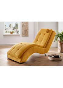 Home Affaire, Home Affaire Relaxliege &raquo;Vengo 2, moderne Solit&auml;r Relaxpolsterliege, bequem und elegant&laquo; mit Kopfkissen, Mattenoptik auf Korpus, gelb, B