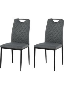 Goodproduct, GOODproduct Esszimmerstuhl &raquo;Rom&laquo; (Set) 2 Stk.bequemer Stuhl mit hochwertigem Stoffbezug und Griff im R&uuml;cken, anthrazit, schwarz, Metall, 