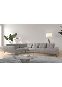 Goodproduct, GOODproduct Wohnlandschaft &raquo;Mikado U-Form&laquo; inkl. Sitztiefenverstellung und Armteilverstellung, hellgrau, 100% Polyester, B/H/T: 376 cm x 