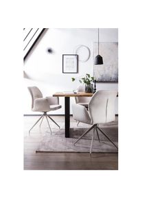 Salesfever, Salesfever Essgruppe &raquo;Stilvolle Sitzgruppe&laquo; Set, 5 Stk. tlg. Tischplatte behandelt mit OSMO Hartwachs-&Ouml;l in seidenmattem Finish, walnuss, 