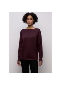 Street One, Unisex, Street One Rundhalspullover mit Rippb&uuml;ndchen, jazz berry, 36, Pullover von Street One