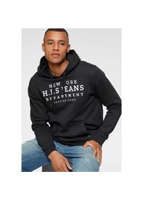 H.I.S. H.I.S, Herren, Kapuzensweatshirt, mit Print und Badge, Kapuze, f&uuml;r sportliche Outfits, schwarz, 4XL (68/70), L&auml;ssiger Look durch Print und Badge, 
