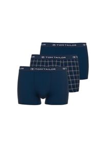 Tom Tailor, Herren, Tom Tailor Retro Pants &raquo;Buffer&laquo; 3er Pack, bequem, eng, mit Logobund, mit Print, Baumwollmix, blau, dunkel, karo, 8 (XXL), 