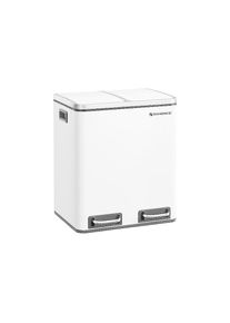 Songmics, Songmics M&uuml;lleimer &raquo;mit Inneneimern und Griffen 2 x 15 l&laquo; Treteimer mit Geruchs- und Weichverschluss, wei&szlig;, Kunststoff, Polypropylen, Stahl,