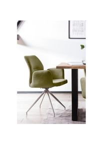 Salesfever, Salesfever Esszimmerstuhl &raquo;Taormina Armlehnstuhl mit silbernem Edelstahlgestell&laquo; () 1 Stk.Esszimmersessel, 180&deg; Drehfunktion, Gestell aus 