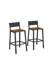 VASAGLE, VASAGLE Barhocker &raquo;2 St&uuml;ck 43.1 x 97.2 cm&laquo; 2 Stk. tlg., braun, schwarz, B/H/T: 43,1 cm x 97,2 cm x 50,7 cm