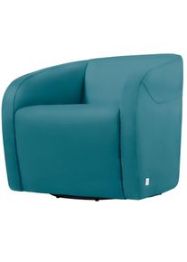 Egoitaliano, Sessel &raquo;Charlottaas Clubsessel, Designsessel, modern und zeitlos, bequem&laquo; drehbar, kompakte Stellmasse, Solit&auml;rsessel, t&uuml;rkis, Leder &raquo;