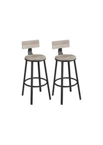 VASAGLE, VASAGLE Barhocker &raquo;2 St&uuml;ck 54.5 x 99.8 cm&laquo; 2 Stk. tlg., schwarz, grau, B/H/T: 54 cm x 94 cm x 54 cm