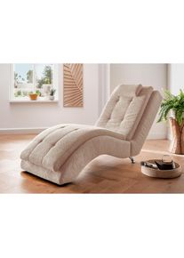 Home Affaire, Home Affaire Relaxliege &raquo;Vengo 2, moderne Solit&auml;r Relaxpolsterliege, bequem und elegant&laquo; mit Kopfkissen, Mattenoptik auf Korpus, creme, 