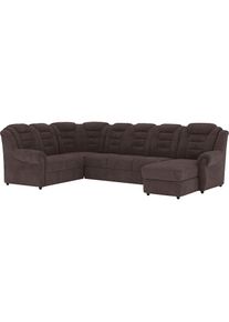 Home Affaire, Home Affaire Wohnlandschaft &raquo;Boston U-Form&laquo; mit hoher R&uuml;ckenlehne, wahlweise mit Bettfunktion & Stauraum, charcoal, 100% Polyester, B/H/