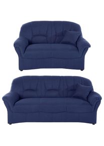 DOMO collection, DOMO collection Polstergarnitur &raquo;Bahia zeitlos & elegantes Sofa, bequem&laquo; Set, 3-Sitzer & 2-Sitzer-Set, dunkelblau
