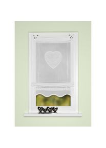 Home Wohnideen, Home Wohnideen B&auml;ndchenrollo &raquo;CORAZON&laquo; mit Hakenaufh&auml;ngung B&auml;ndchenrollo, bestickt, wei&szlig;, Obermaterial: 100% Polyester