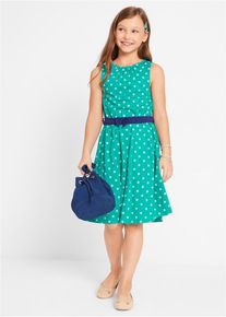 Jerseykleid aus reiner Bio-Baumwolle in gr&uuml;n, Gr&ouml;sse 128/134, 100% Baumwolle, bonprix
