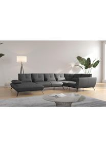 Goodproduct, GOODproduct Wohnlandschaft &raquo;Mikado U-Form&laquo; inkl. Sitztiefenverstellung und Armteilverstellung, dunkelgrau, 95% Polyester 5% Polyamid, B/H