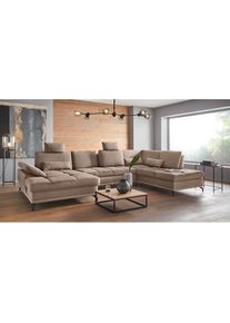 Goodproduct, GOODproduct Wohnlandschaft &raquo;Costello U-Form, B: 363 cm mit Sitztiefen-, Armteilverstellung &&laquo; 3 Nierenkissen, optional Bettfunktion & 