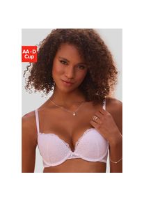Vivance, Push-up-BH rundherum mit floraler Spitze, Dessous, wei&szlig;, 85, Cup D, Push-up-BH