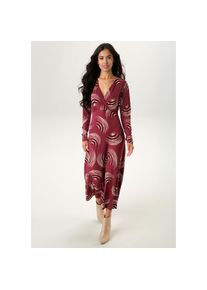 Aniston Selected, Unisex, Aniston SELECTED Maxikleid mit V-Ausschnitt in Wickeloptik und Unterbrustnaht, bordeaux, beige, schwarz, 40, N-Gr, Feminines