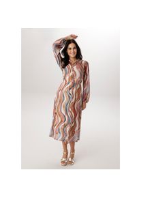 Aniston Selected, Unisex, Aniston SELECTED Midikleid V-Ausschnitt mit R&uuml;schen und Bindeb&auml;ndern - NEUE KOLLEKTION, beige, hellblau, camel, terra, 