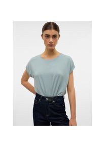 V&eacute;ro Moda Vero Moda, Unisex, Rundhalsshirt &raquo;VMLAVA PLAIN SS TOP LUREX STRIPE&laquo; Viskosemischung, loose fit, gray mist stripes:gold lurex, L, Ideal f&uuml;r den Alltag: