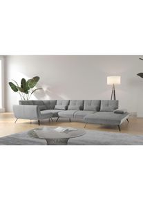 Goodproduct, GOODproduct Wohnlandschaft &raquo;Mikado U-Form&laquo; inkl. Sitztiefenverstellung und Armteilverstellung, silberfarben, 100% Polyester, B/H/T: 376 