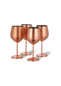 Ackerman Weinglas &raquo;Oak & Steel 500 ml, 4 St&uuml;ck&laquo;, rosegoldfarben matt, Edelstahl, 21 cm