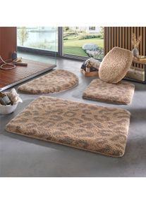 Hagemann Witt Badematte, beige, Gr&ouml;&szlig;e 50x50 cm - WC-Vorlage ohne Ausschnitt, 100% Polyacryl