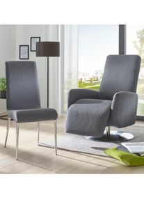 WITT Hussenprogramm, anthrazit, Gr&ouml;&szlig;e 1 - Stuhlhusse, 50% Polyester, 47% Baumwolle, 3% Elasthan