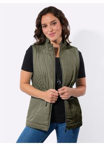 WITT Damen Steppweste mit hohem Stehkragen, khaki, Gr&ouml;&szlig;e 38, 100% Polyester. Wattierung: 100% Polyester