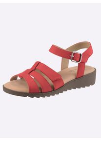 Witt Damen Sandalette , 2-fach weitenverstellbar, rot, Gr&ouml;&szlig;e 41, 100% Nubukleder