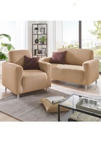 WITT Hussenprogramm, beige, Gr&ouml;&szlig;e 1 - Stuhlhusse, 50% Polyester, 47% Baumwolle, 3% Elasthan