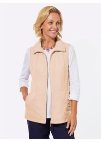 WITT Damen Weste mit Raffungen, sand, Gr&ouml;&szlig;e 50, 89% Polyester, 11% Polyamid