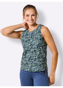 Witt Damen Funktionsshirt mit Stretch-Anteil, pistazie-gemustert, Gr&ouml;&szlig;e 36/38, 78% Polyester, 22% Elasthan