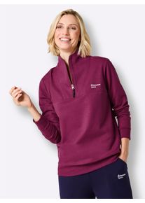 Witt Damen Sweatshirt mit Troyerkragen, malve, Gr&ouml;&szlig;e 52/54, 50% Baumwolle, 50% Polyester
