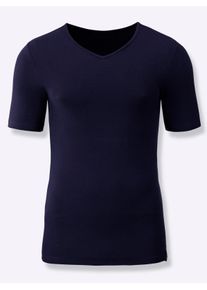 Witt Herren Shirt, marine + himmelblau, Gr&ouml;&szlig;e 5, 95% Baumwolle, 5% Elasthan