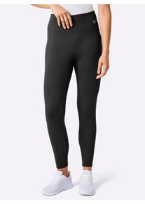 Witt Damen Yogaleggings mit breitem Bund, schwarz, Gr&ouml;&szlig;e 36/38, 78% Polyester, 22% Elasthan