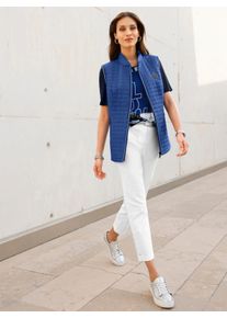 WITT Damen Steppweste mit Kontrast-Paspeln, royalblau, Gr&ouml;&szlig;e 36, 100% Polyester