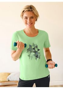 Witt Damen Freizeitshirt , hinten modisch l&auml;nger, reseda, Gr&ouml;&szlig;e 52/54, 95% Baumwolle, 5% Elasthan