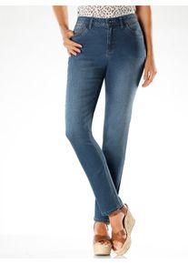 WITT Damen Jeans mit Glitzersteinchen, blue-bleached, Gr&ouml;&szlig;e 19, 78% Baumwolle, 20% Polyester, 2% Elasthan