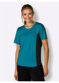 Witt Damen Funktionsshirt mit Kontrast-Eins&auml;tzen, aquapetrol, Gr&ouml;&szlig;e 36/38, 90% Polyester, 10% Elasthan