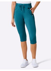 Witt Damen Caprileggings mit Teil-Dehnbund, aquapetrol, Gr&ouml;&szlig;e 36/38, 85% Polyester, 15% Elasthan