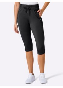 Witt Damen Caprileggings mit Teil-Dehnbund, schwarz, Gr&ouml;&szlig;e 36/38, 85% Polyester, 15% Elasthan