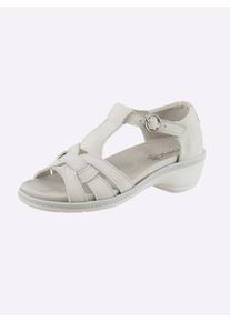 Witt Damen Sandalette mit Zierschliesse und Klettverschluss, ecru, Gr&ouml;&szlig;e 40, 100% Nubukleder