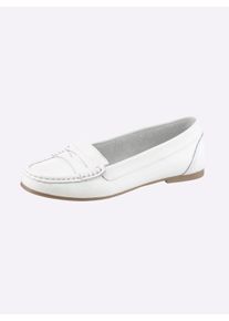 Witt Damen Slipper in Mokassin-Machart, wei&szlig;, Gr&ouml;&szlig;e 42, 100% Glattleder