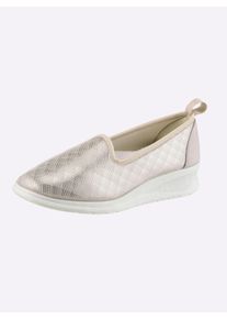 Witt Damen Slipper aus Stretch-Material, beige-kariert, Gr&ouml;&szlig;e 41, 100% Textil