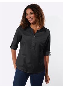 WITT Damen Tunika mit Kellerfalte hinten, schwarz, Gr&ouml;&szlig;e 40, 50% Baumwolle, 50% Polyester